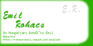 emil rohacs business card